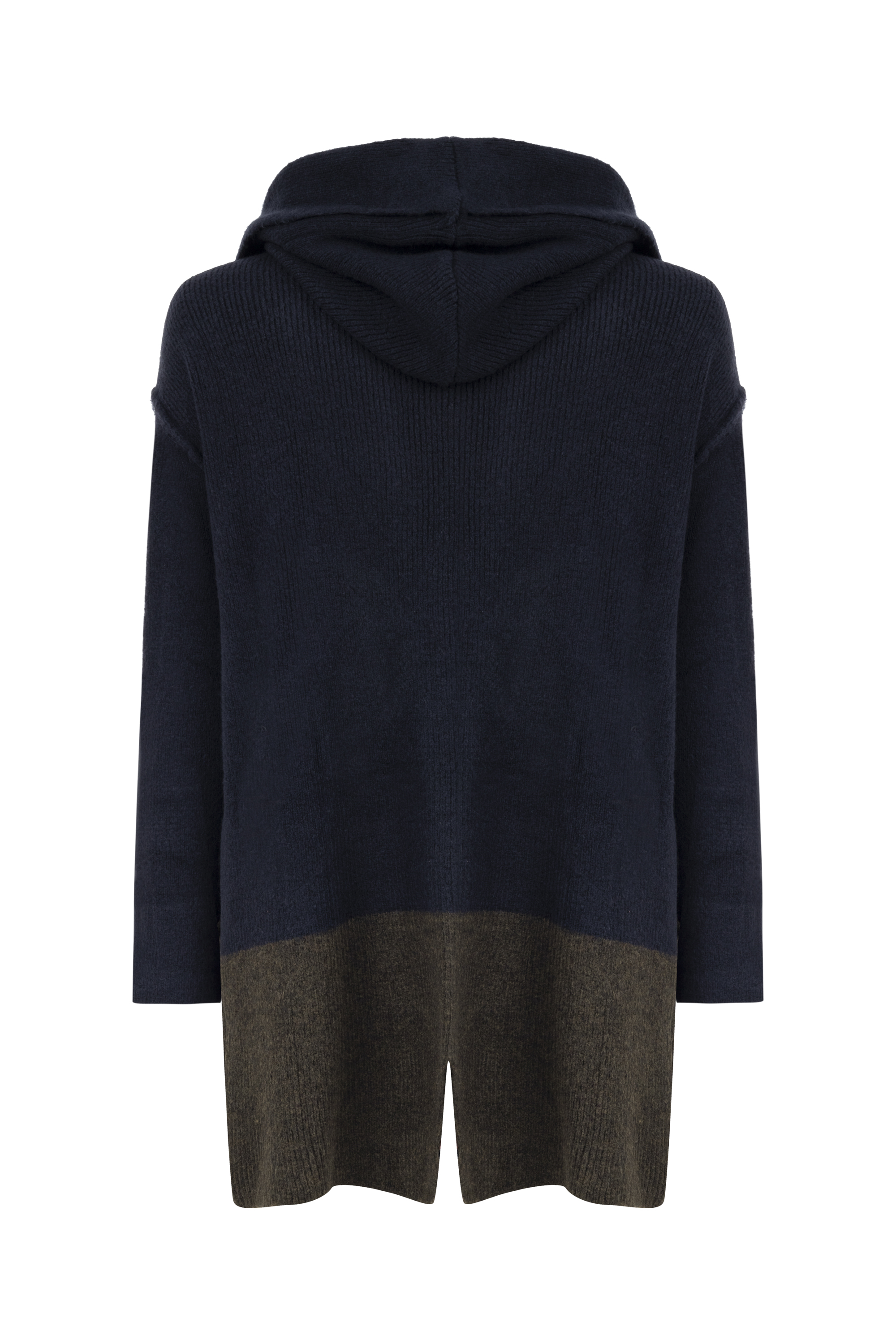 RENK BLOKLU KAPÜŞONLU TRİKO HIRKA