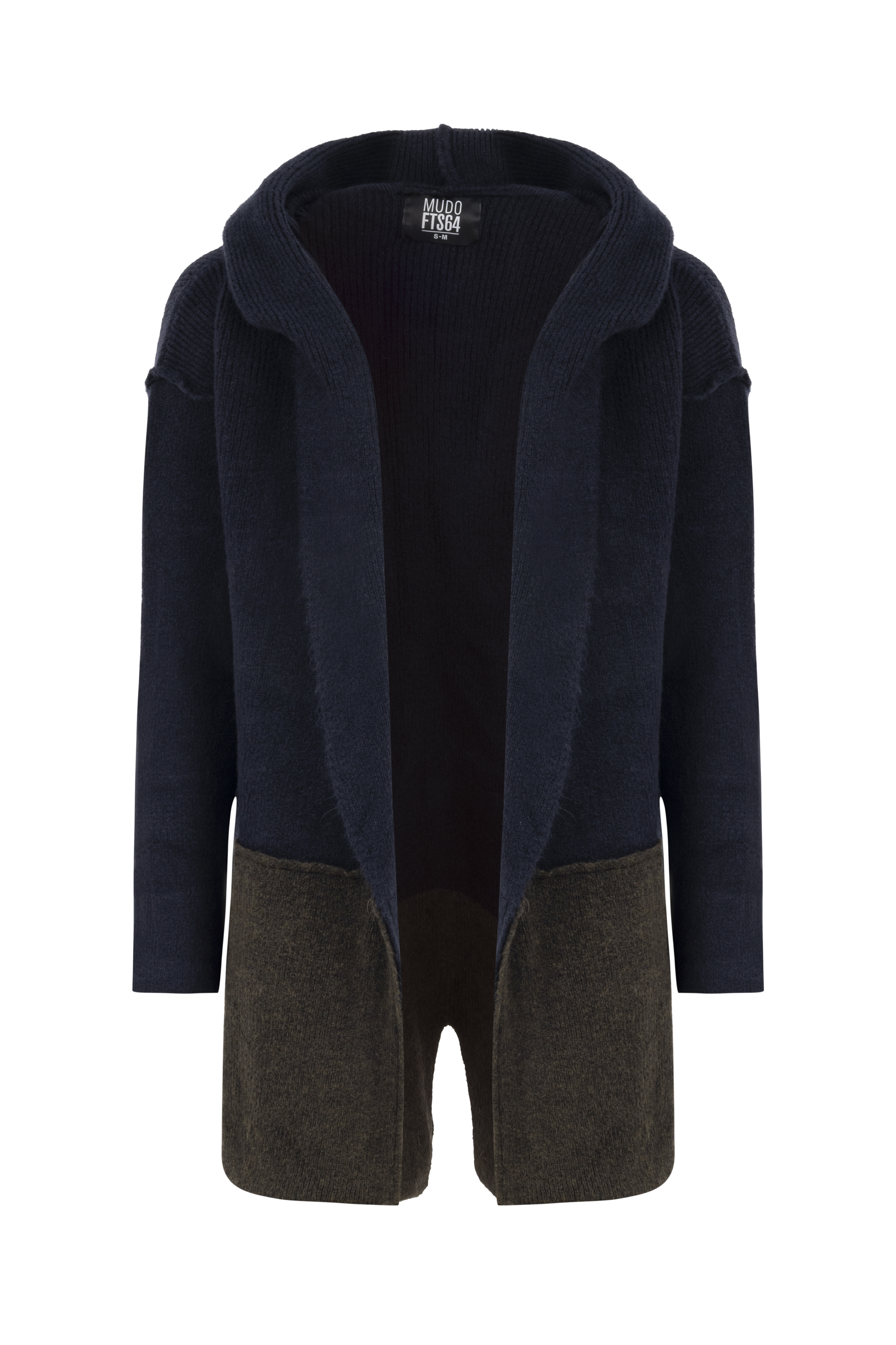 RENK BLOKLU KAPÜŞONLU TRİKO HIRKA