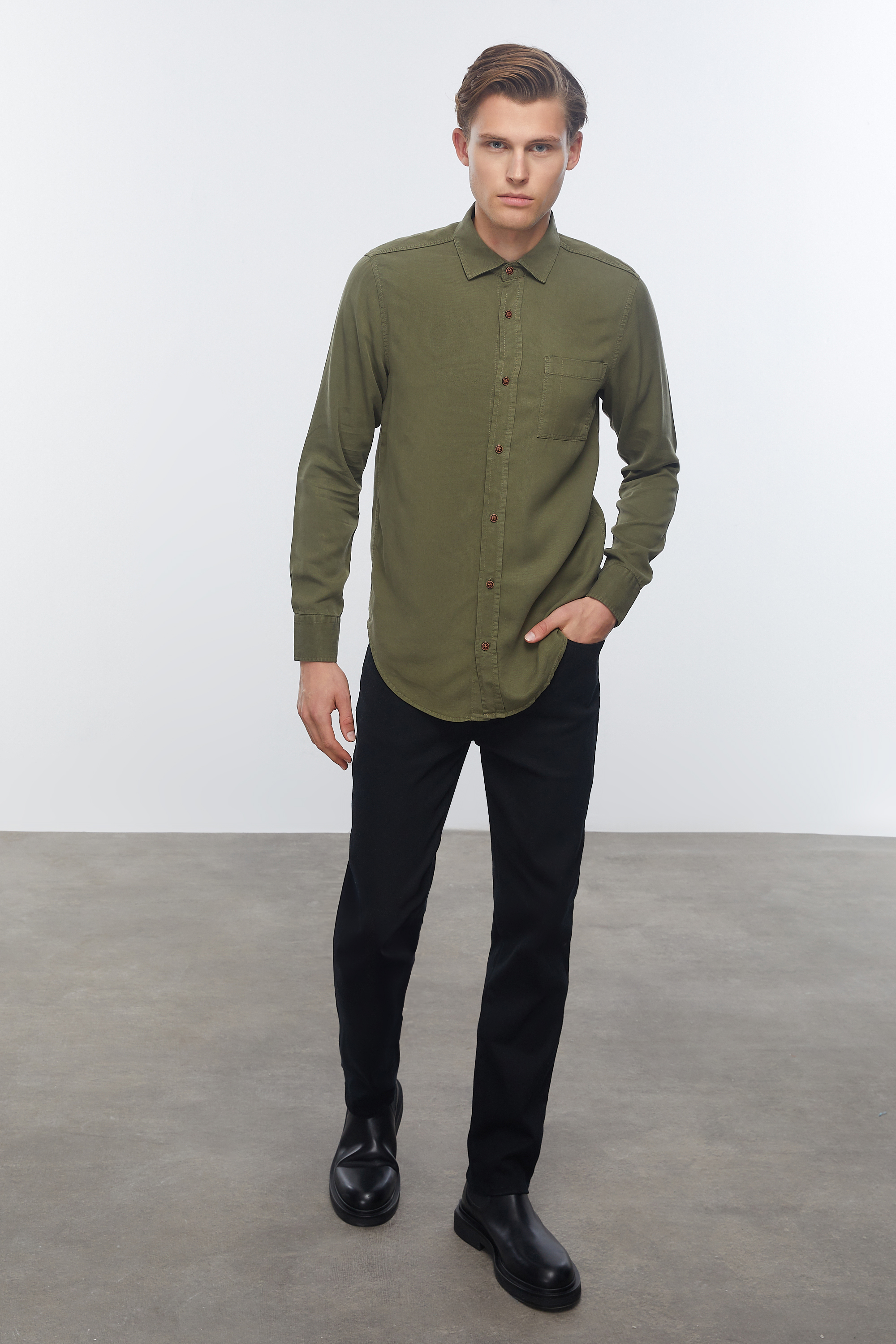 MODAL LİYOSEL KARIŞIMLI REGULAR FIT GÖMLEK