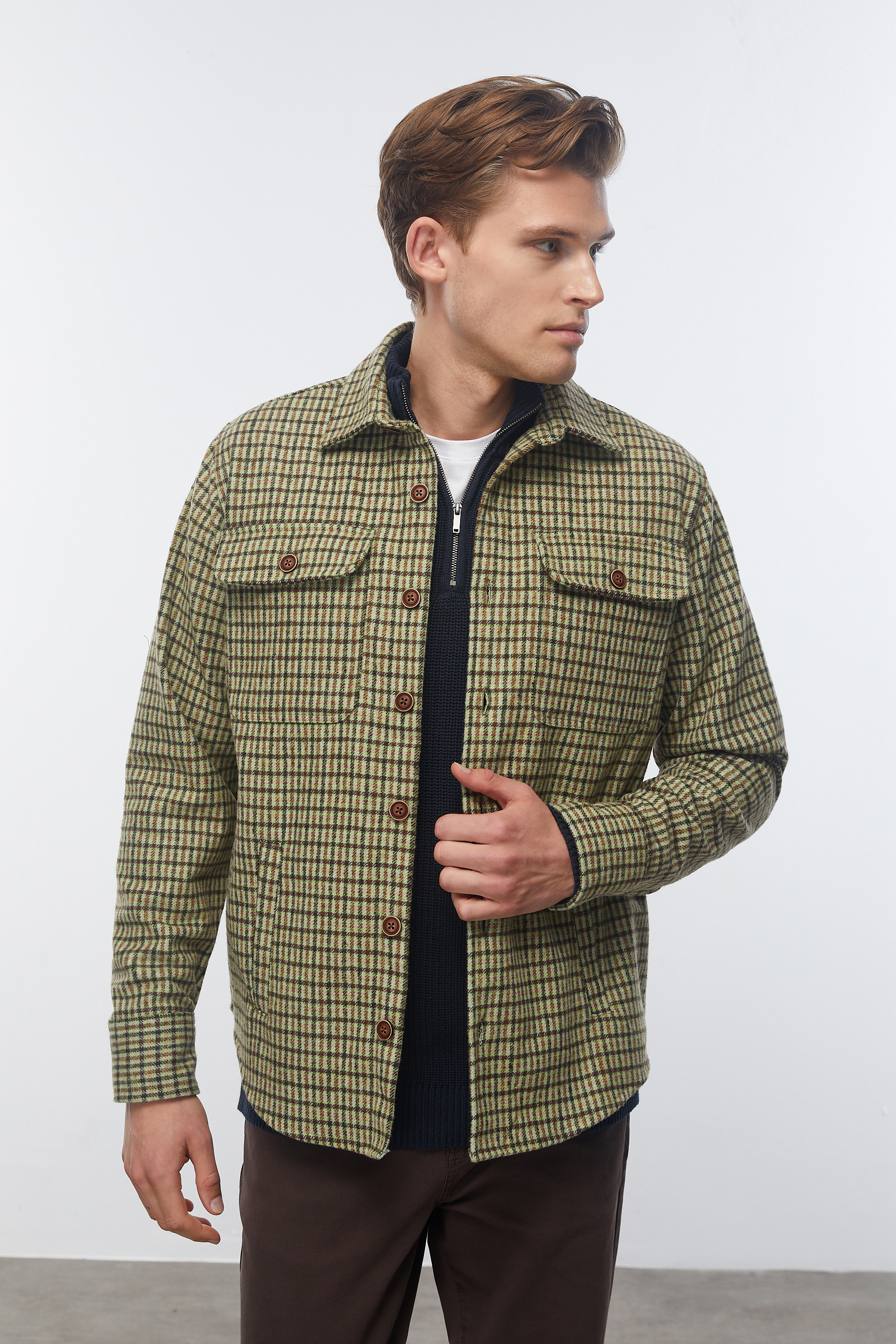 YÜN KARIŞIMLI EKOSELİ CEKET