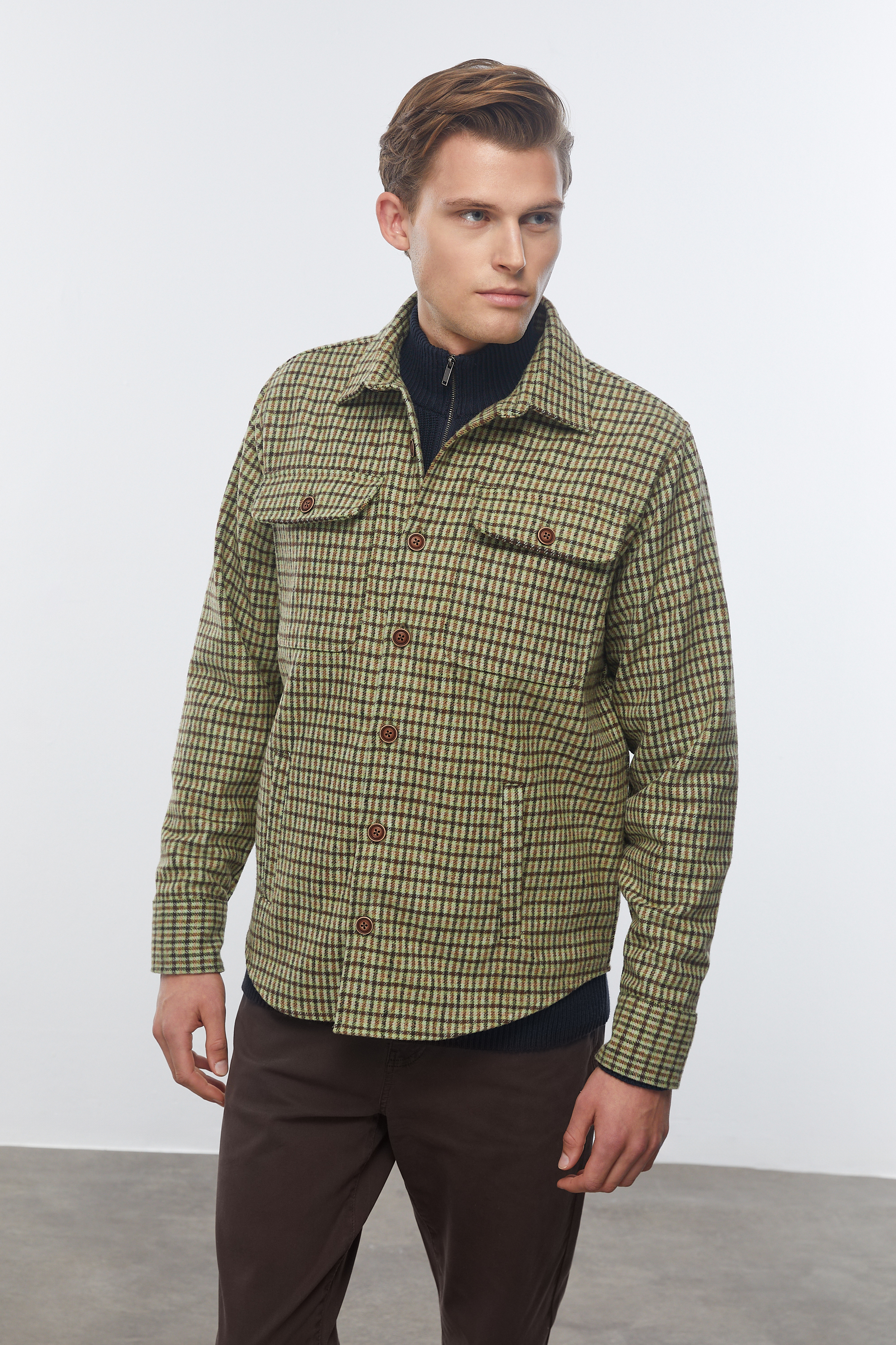 YÜN KARIŞIMLI EKOSELİ CEKET