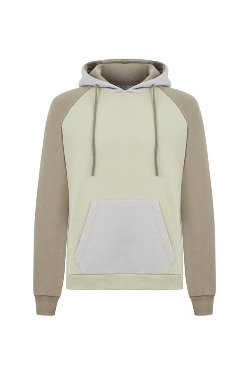  RENK BLOKLU KAPÜŞONLU SWEATSHIRT