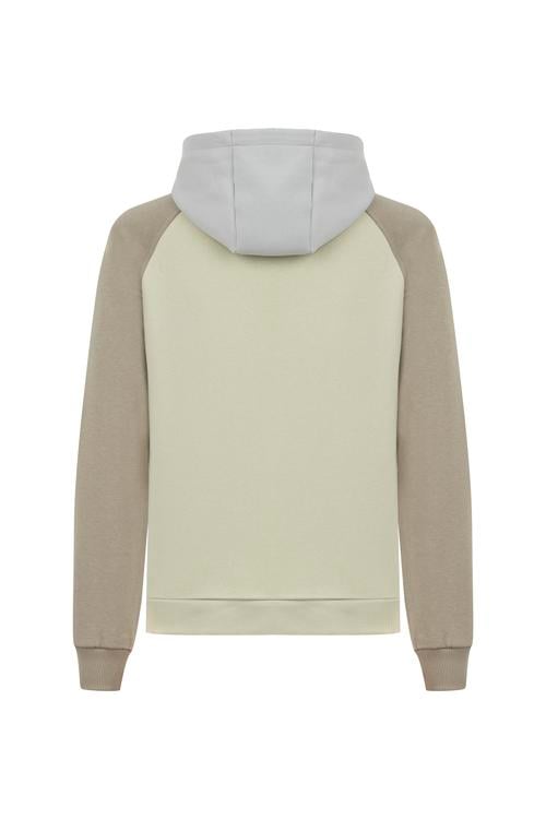  RENK BLOKLU KAPÜŞONLU SWEATSHIRT