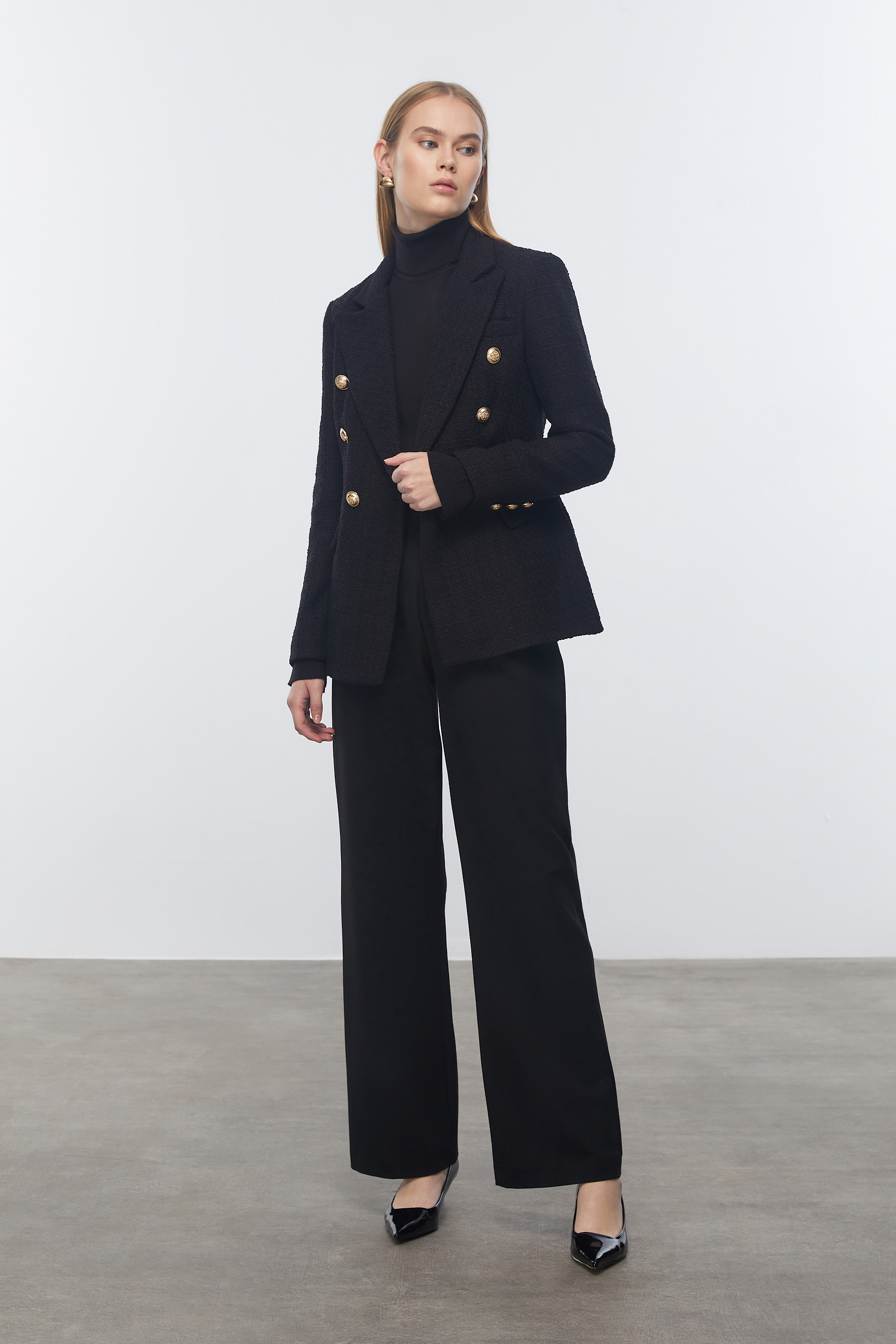 KRUVAZE KESİM TÜVİT BLAZER CEKET