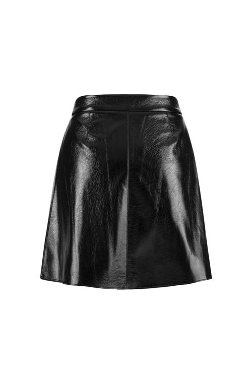  DERİ GÖRÜNÜMLÜ A FORM MİNİ ETEK