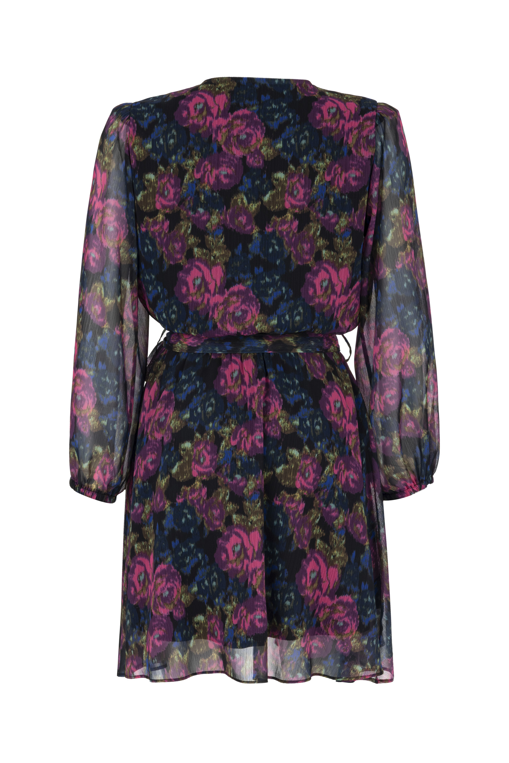 ÇİÇEK DESENLİ MİNİ KLOŞ ELBİSE