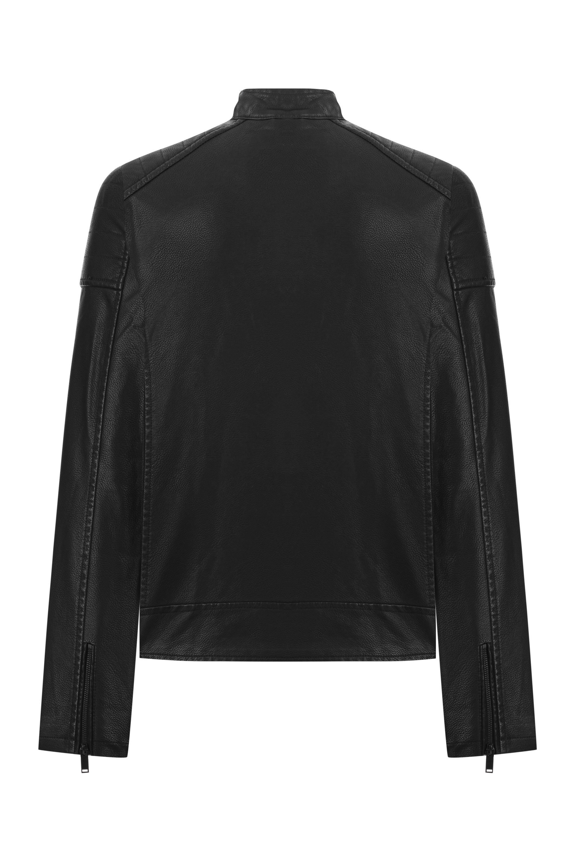 DERİ GÖRÜNÜMLÜ CASUAL CEKET