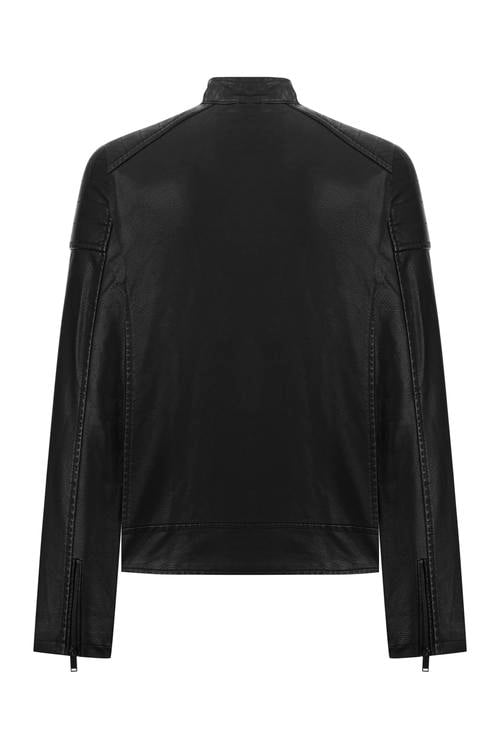  DERİ GÖRÜNÜMLÜ CASUAL CEKET