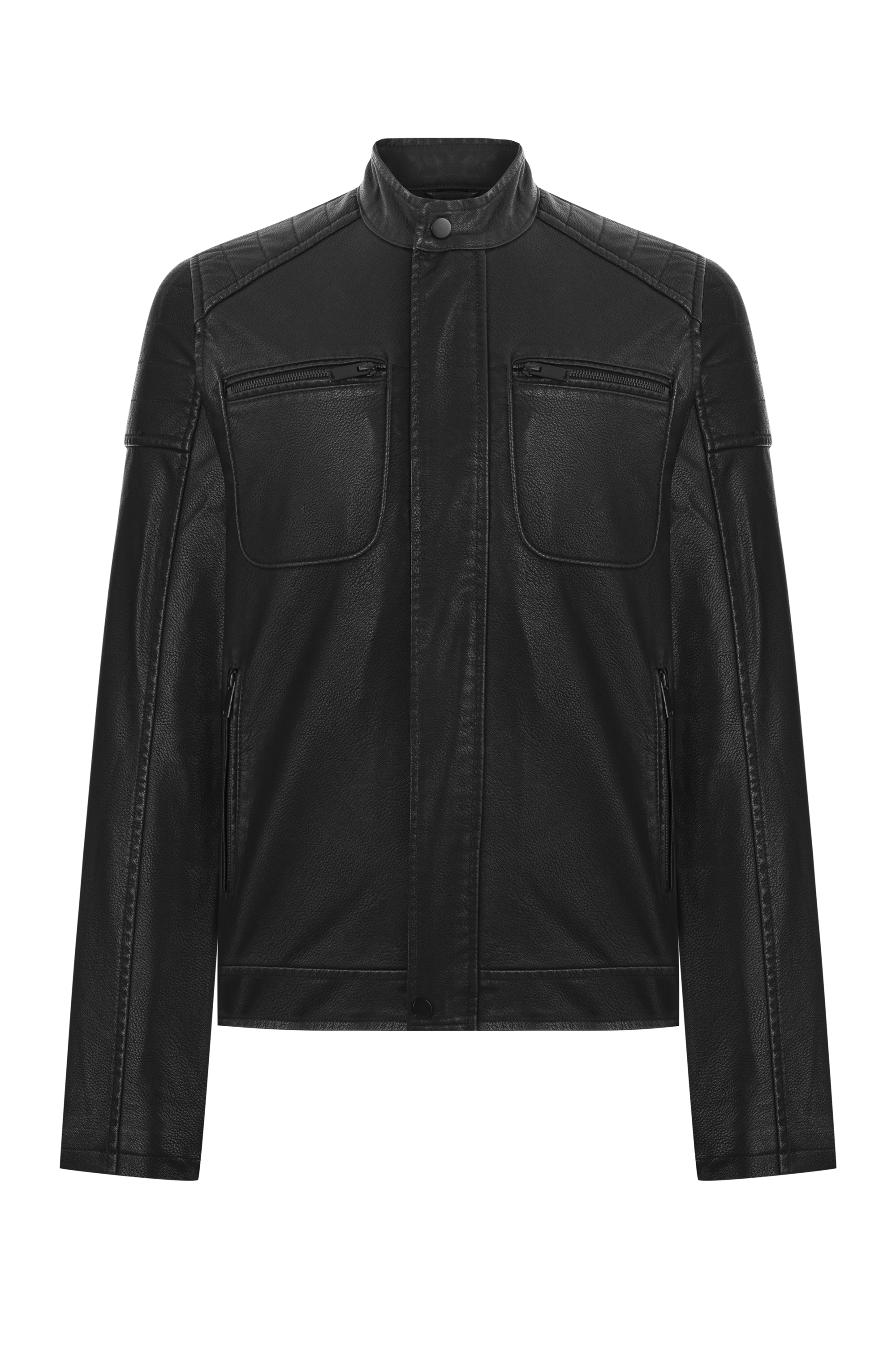 DERİ GÖRÜNÜMLÜ CASUAL CEKET