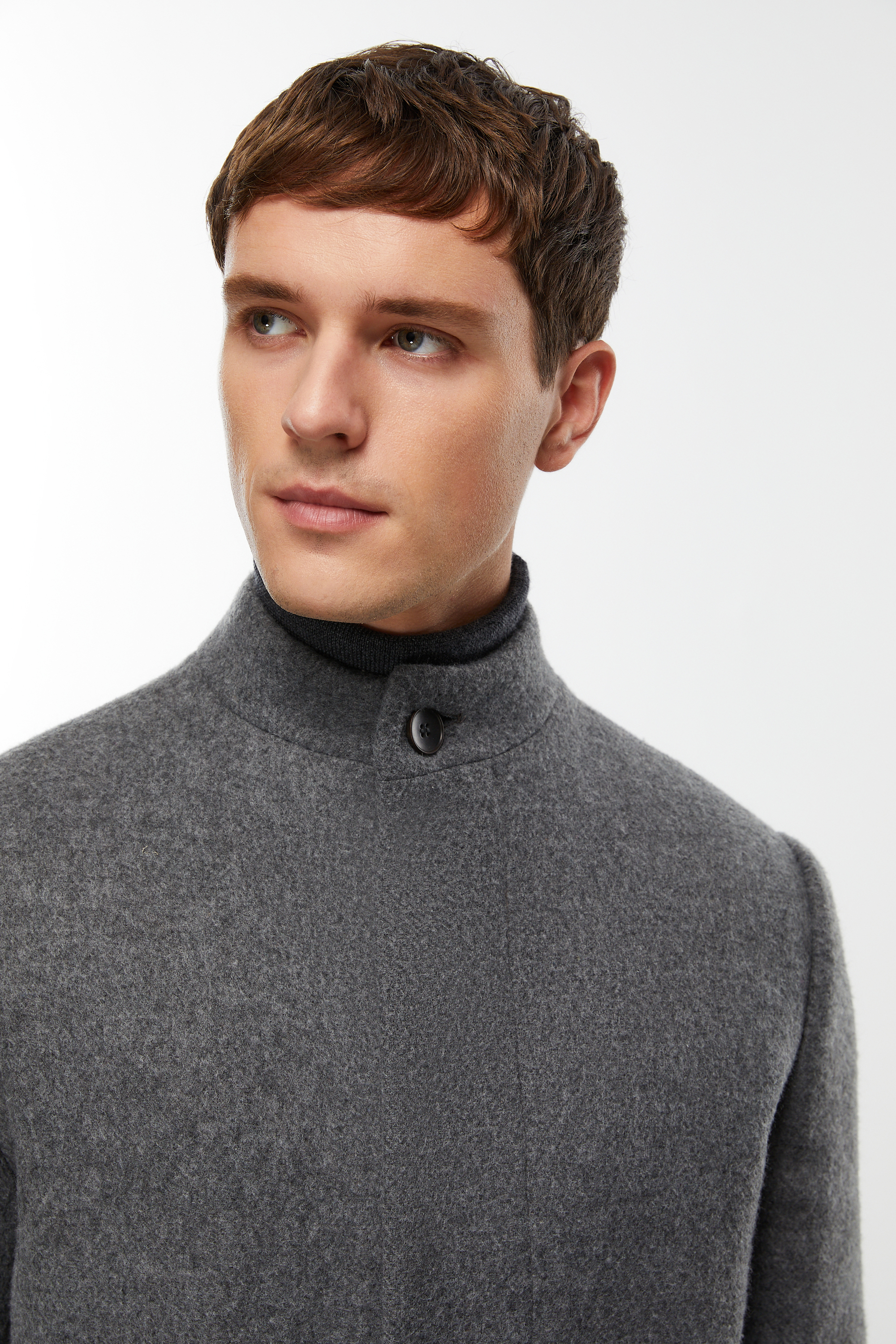 YÜN KARIŞIMLI DİK YAKA KAŞE KABAN