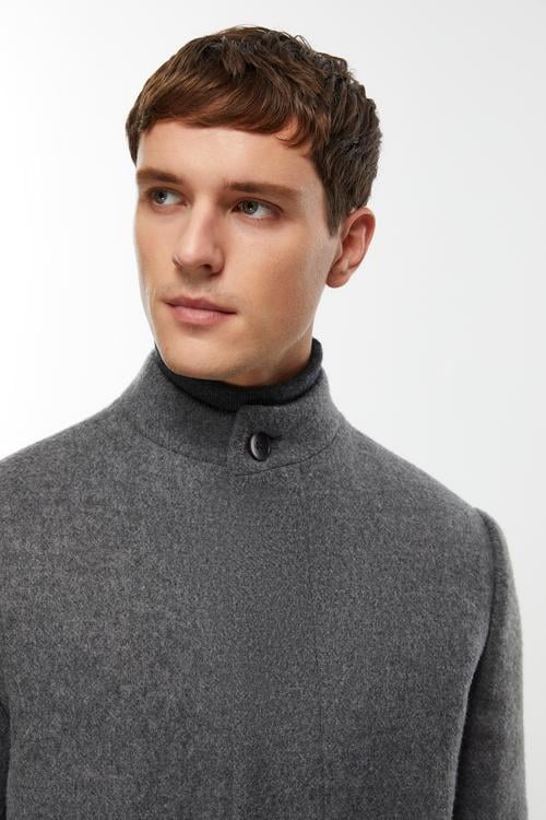  YÜN KARIŞIMLI DİK YAKA KAŞE KABAN