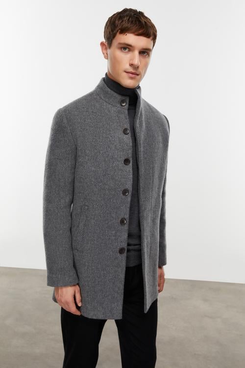  YÜN KARIŞIMLI DİK YAKA KAŞE KABAN