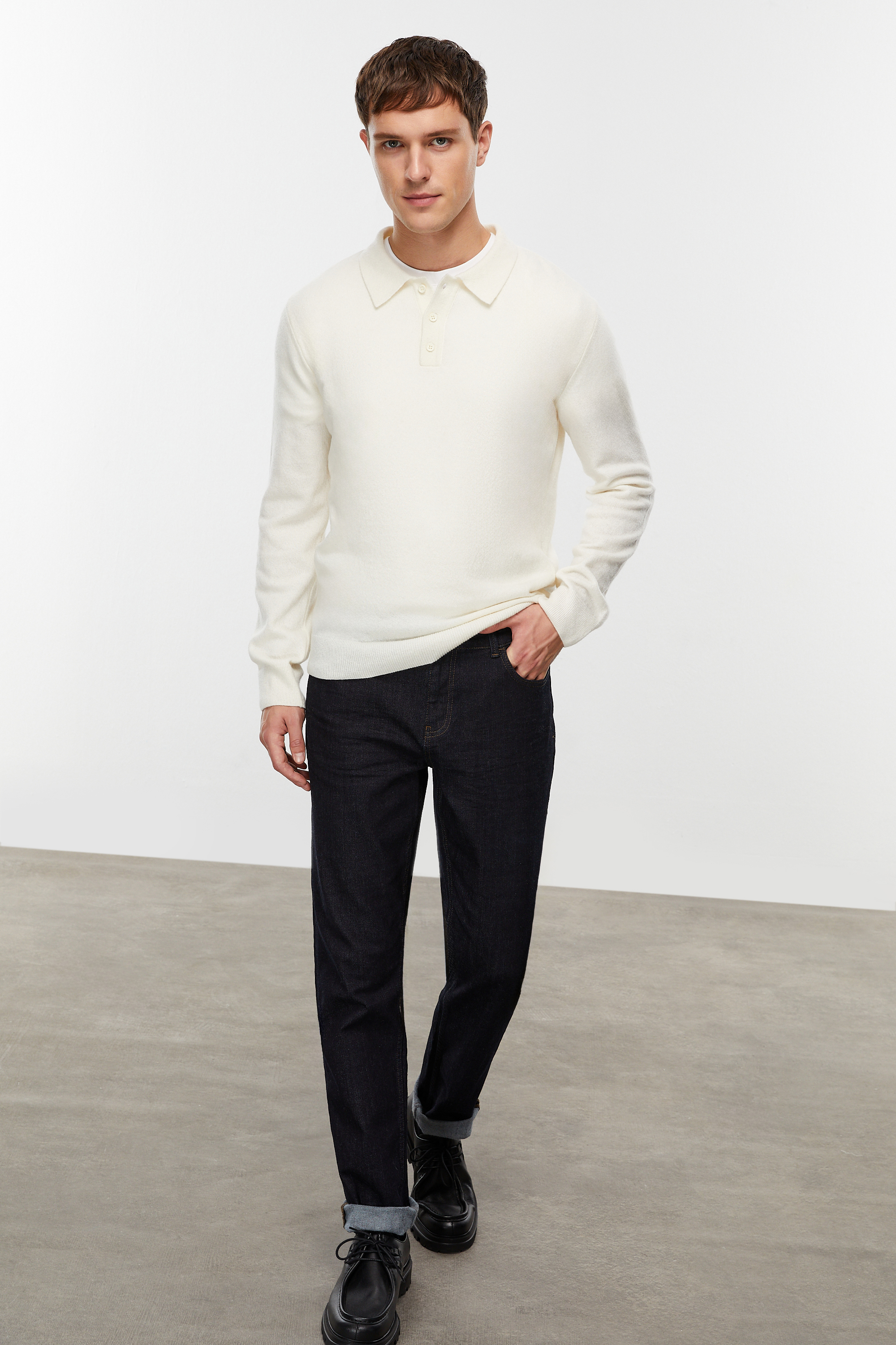 YÜN KARIŞIMLI POLO YAKA TRİKO KAZAK