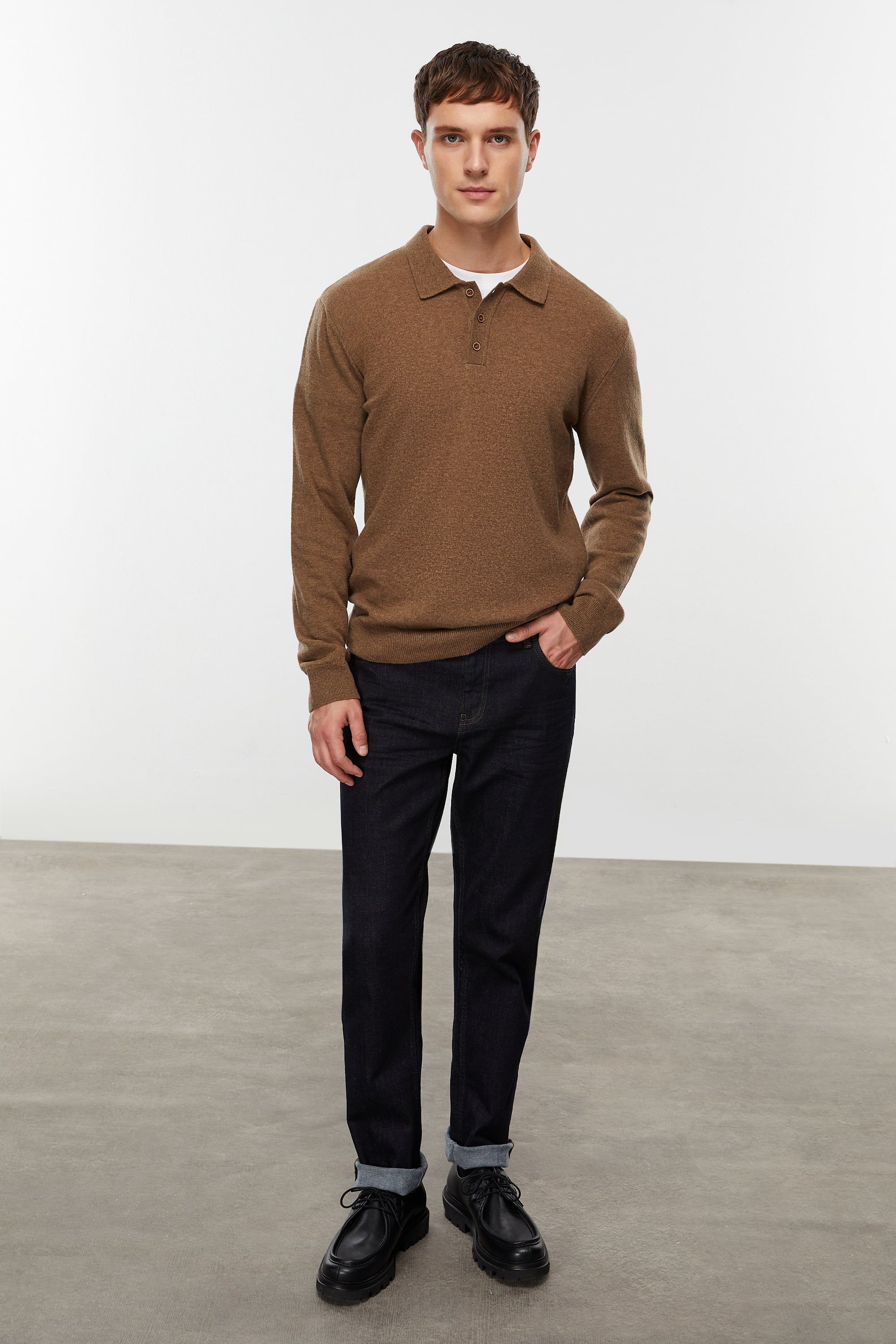 YÜN KARIŞIMLI POLO YAKA TRİKO KAZAK