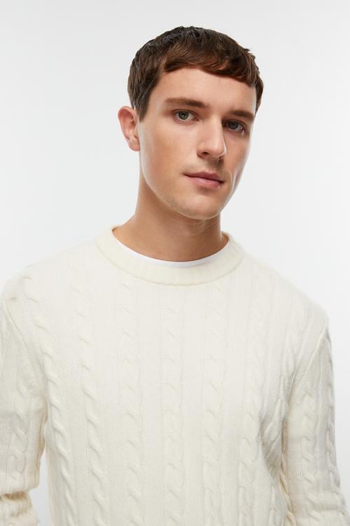 YÜN KARIŞIMLI SAÇ ÖRGÜ TRİKO KAZAK