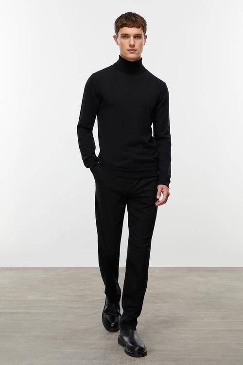  BALIKÇI YAKA MERİNO YÜN KAZAK