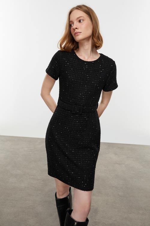  KEMERLİ MİNİ TÜVİT ELBİSE