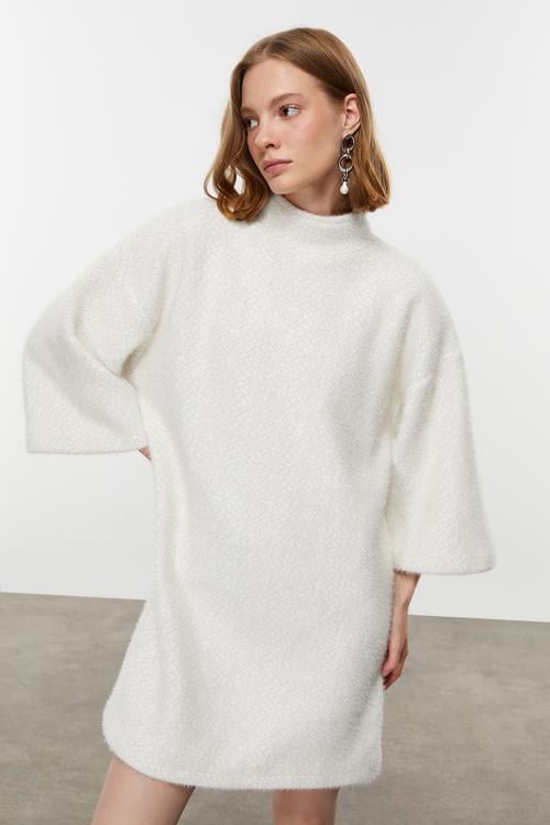 DOKULU A FORM MİNİ ELBİSE