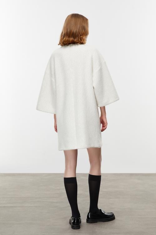 DOKULU A FORM MİNİ ELBİSE