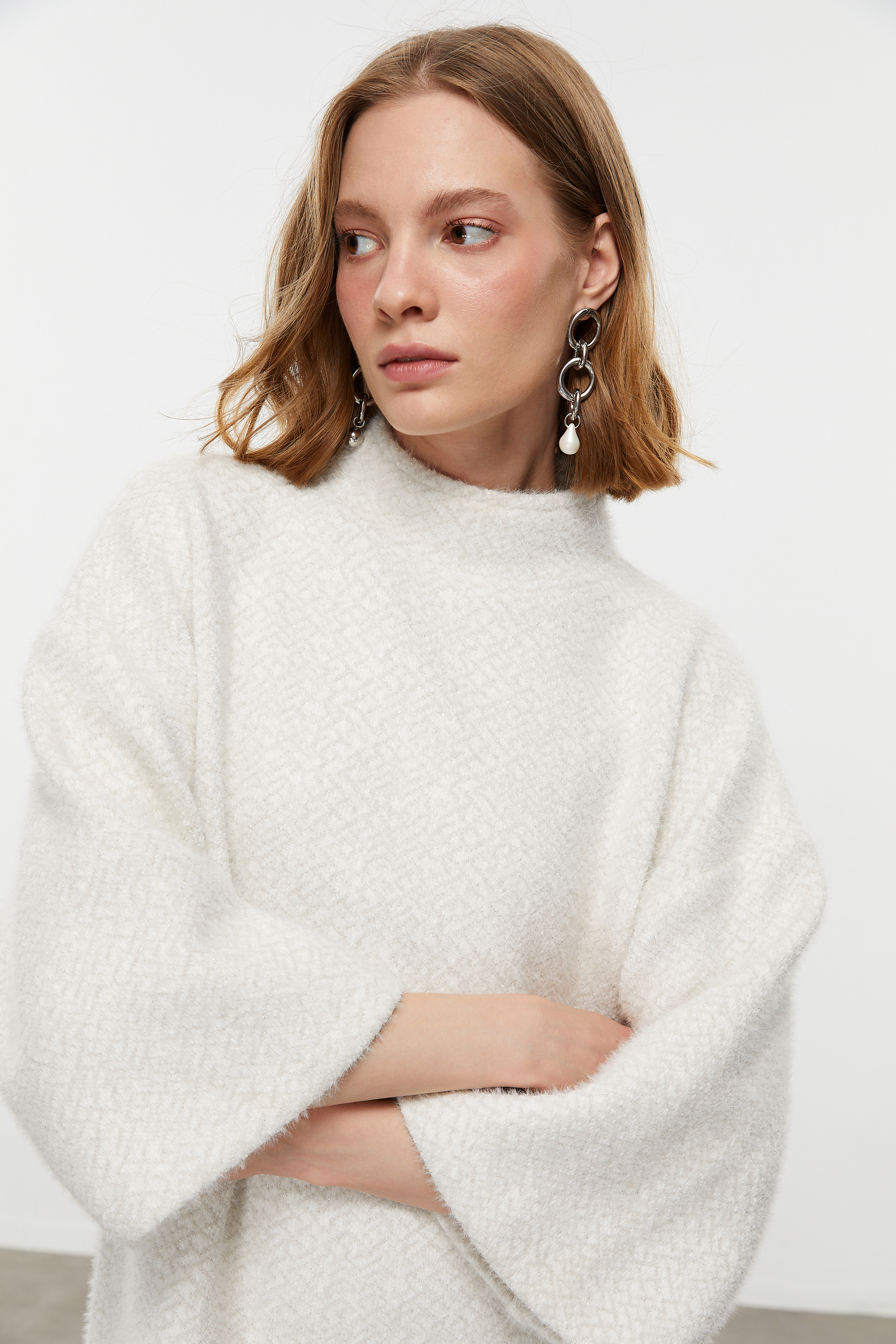 DOKULU A FORM MİNİ ELBİSE