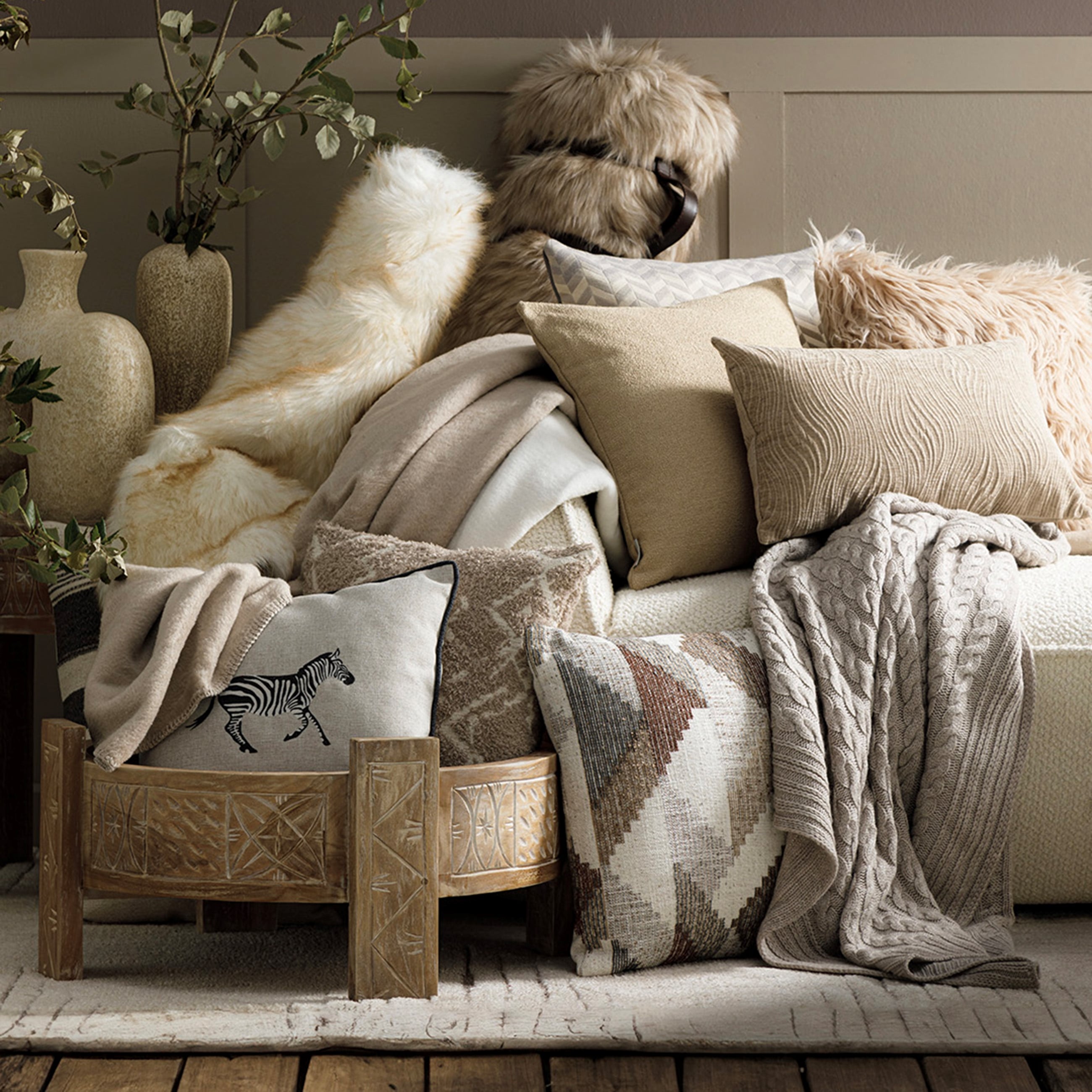 WILD ZEBRA KIRLENT GRİ 43X43