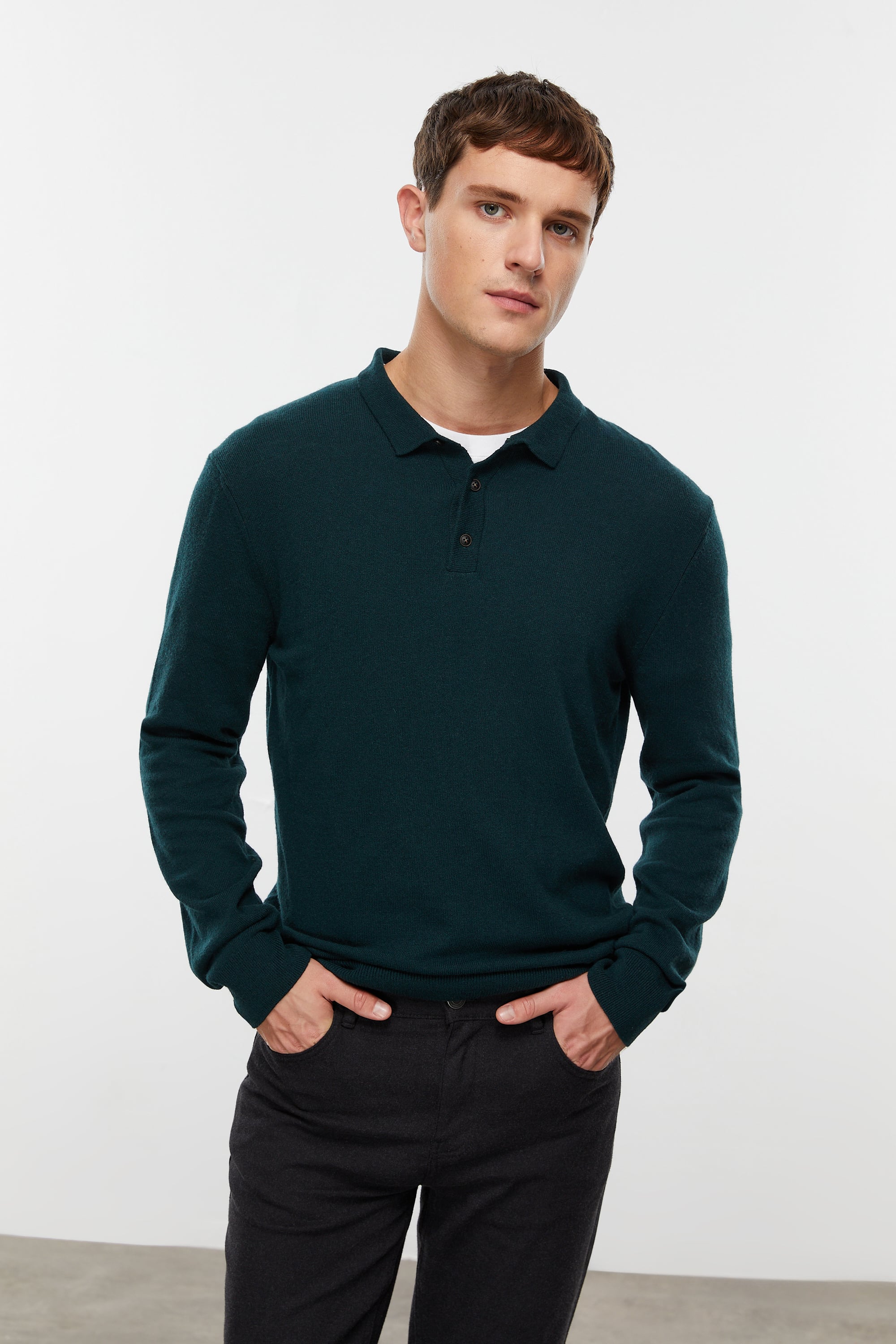 YÜN KARIŞIMLI POLO YAKA TRİKO KAZAK