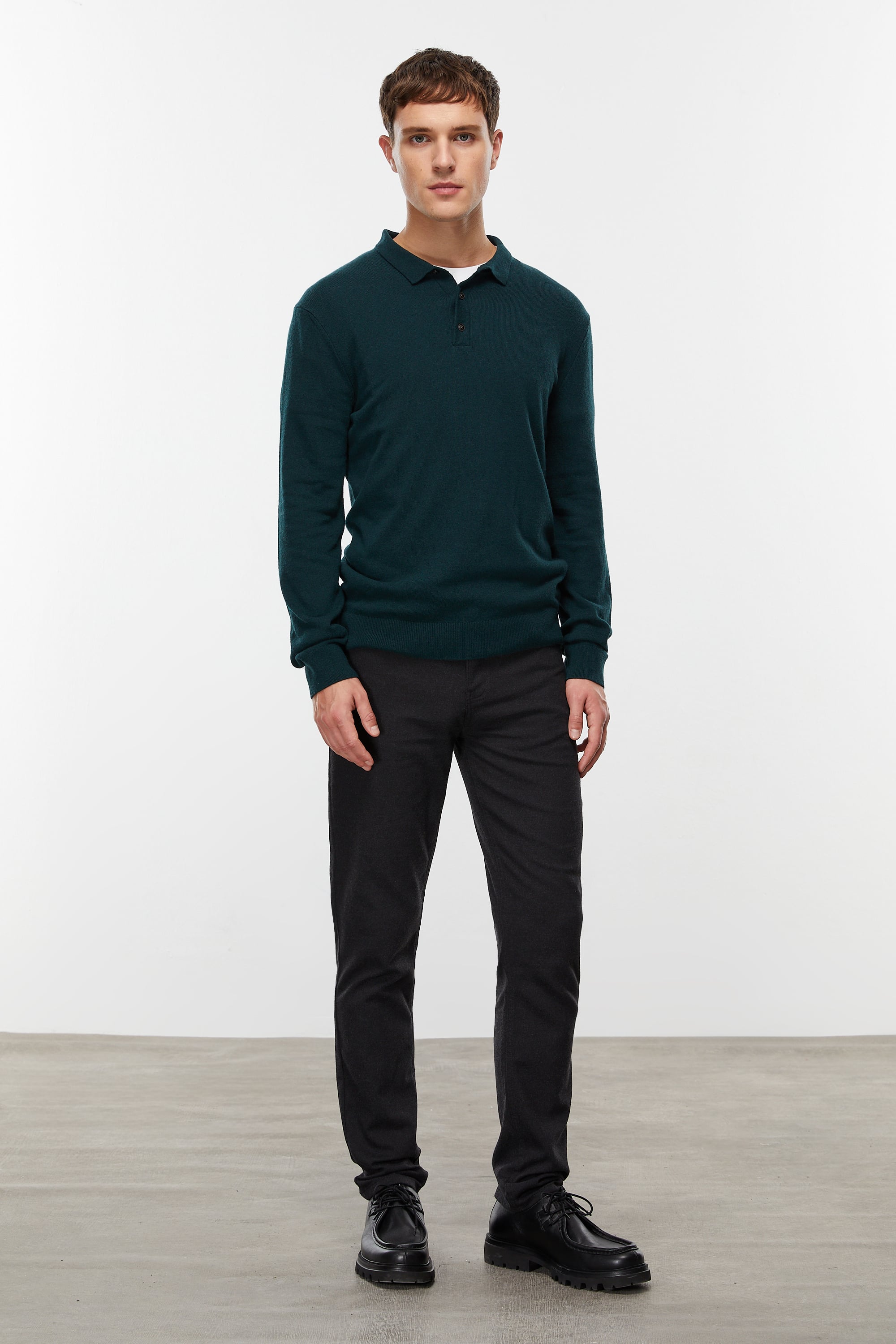 YÜN KARIŞIMLI POLO YAKA TRİKO KAZAK