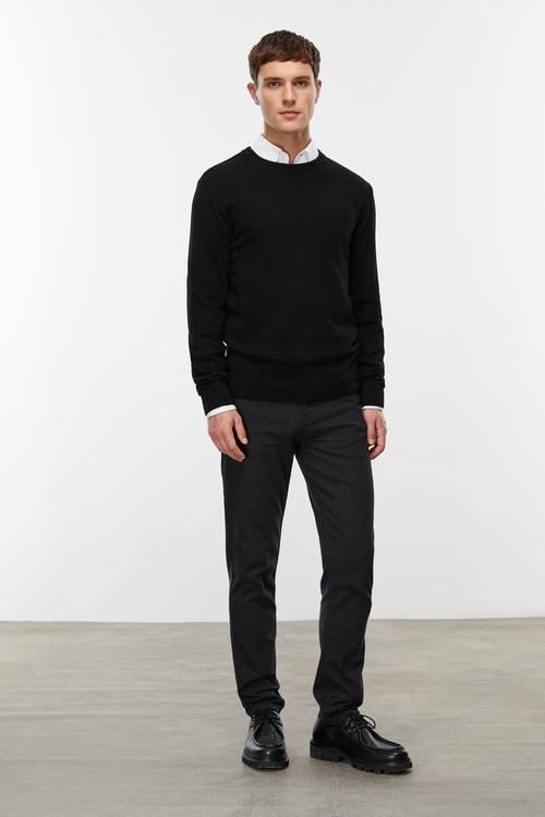  BİSİKLET YAKA YÜN KARIŞIMLI TRİKO KAZAK