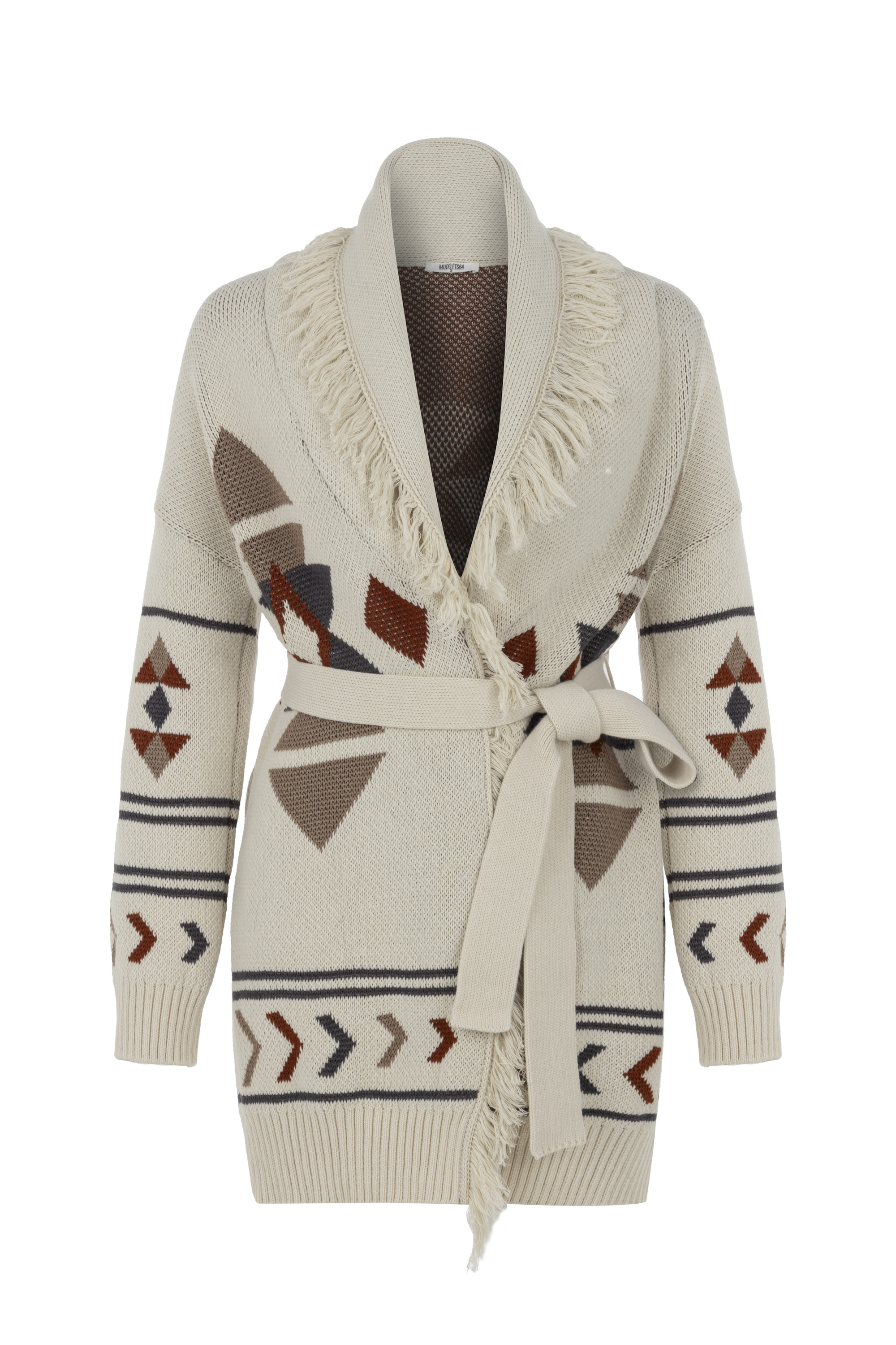 JAKARLI PÜSKÜL DETAYLI TRİKO HIRKA