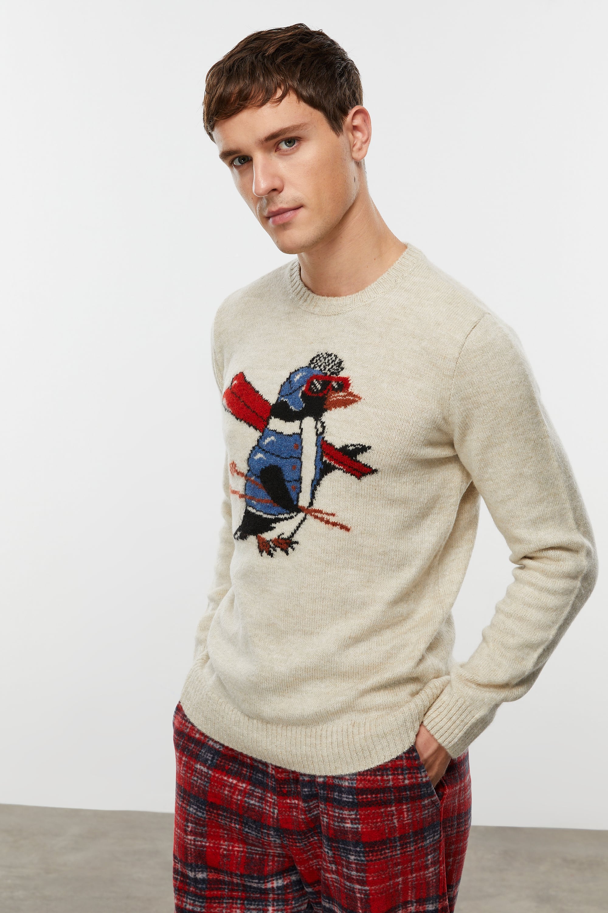 JAKARLI BİSİKLET YAKA TRİKO KAZAK