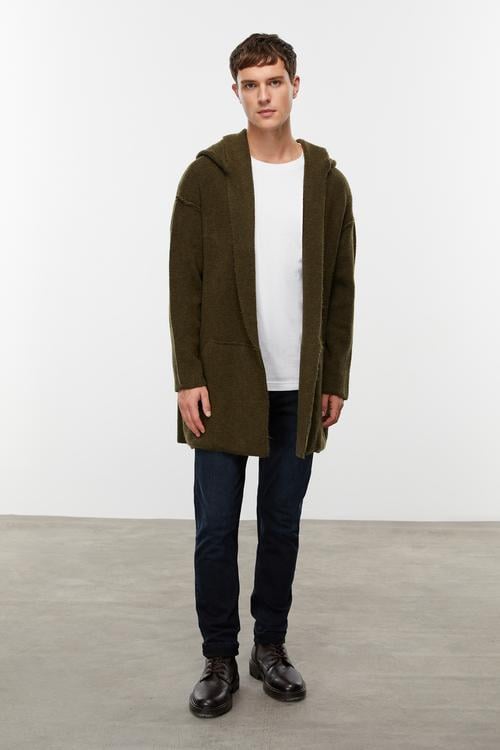  KAPÜŞONLU UZUN TRİKO HIRKA