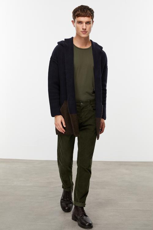  RENK BLOKLU KAPÜŞONLU TRİKO HIRKA