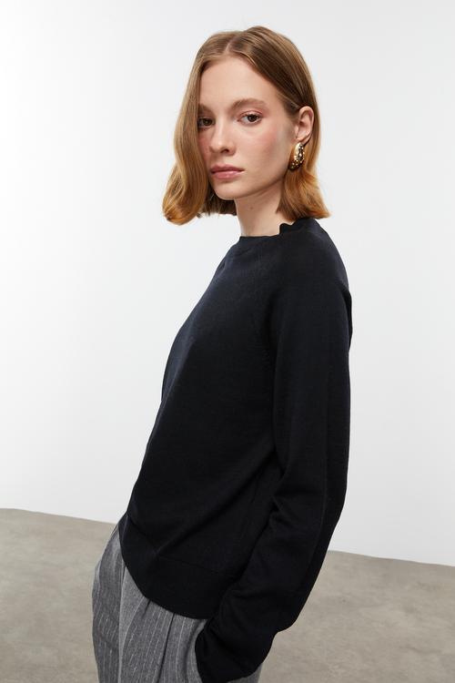  BİSİKLET YAKA MERİNO YÜN KAZAK