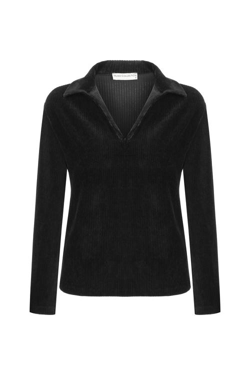  KADİFE DOKULU POLO YAKA SWEATSHIRT