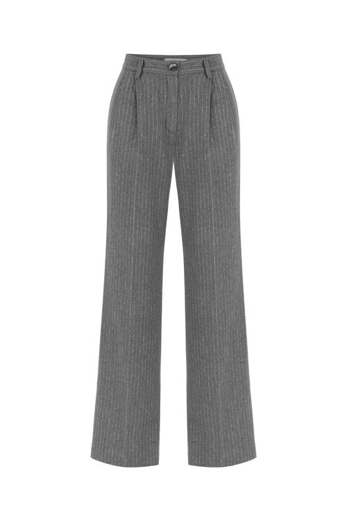  ÇİZGİLİ WIDE LEG KLASİK PANTOLON