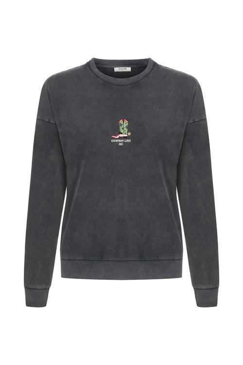  NAKIŞLI BİSİKLET YAKA SWEATSHIRT