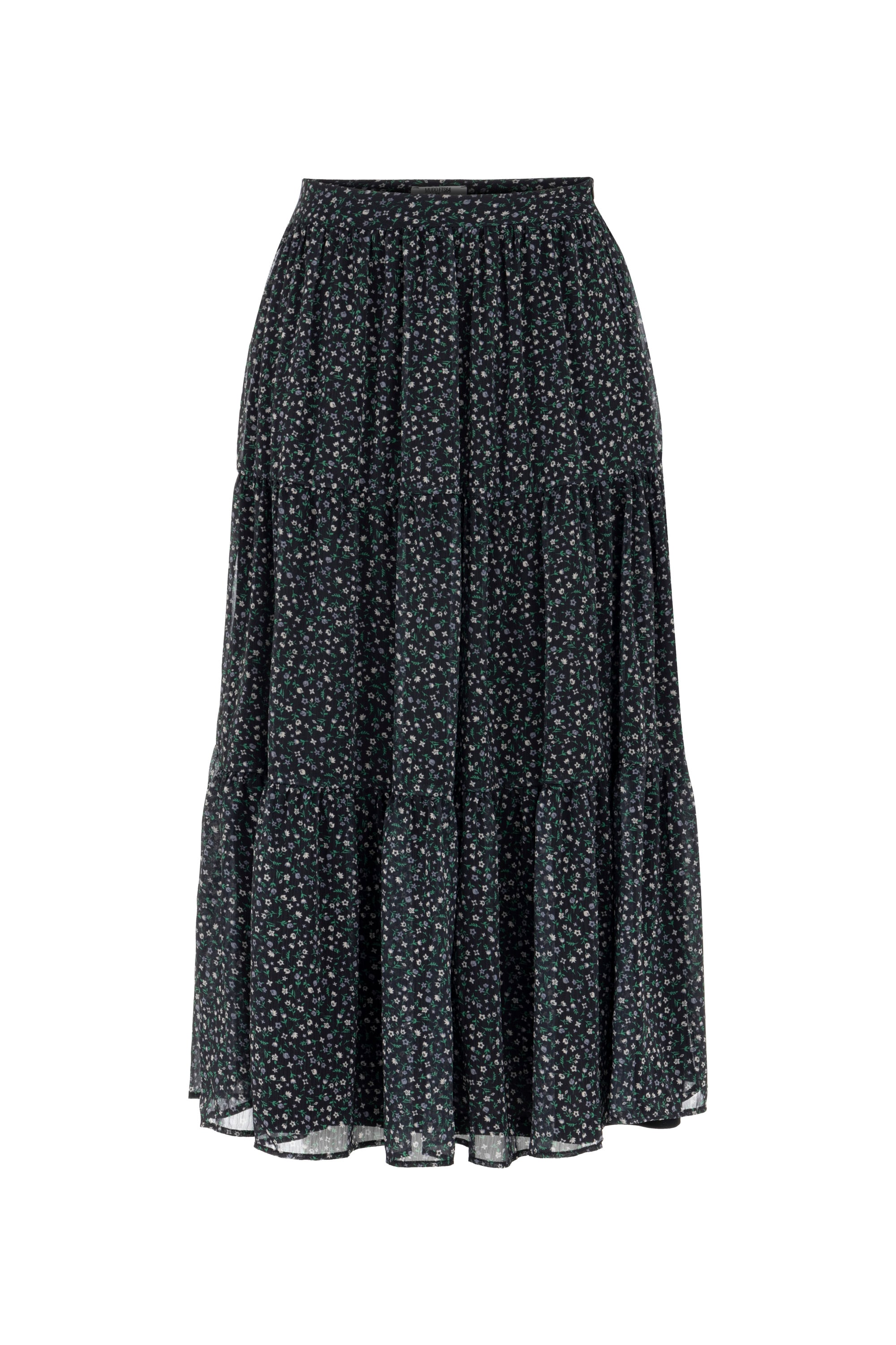 ÇİÇEK DESENLİ MİDİ PEPLUM ETEK