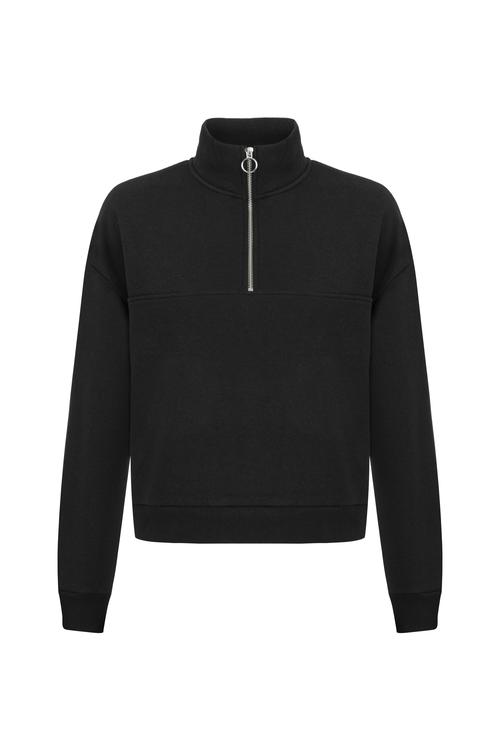  DİK YAKA FERMUARLI SWEATSHIRT