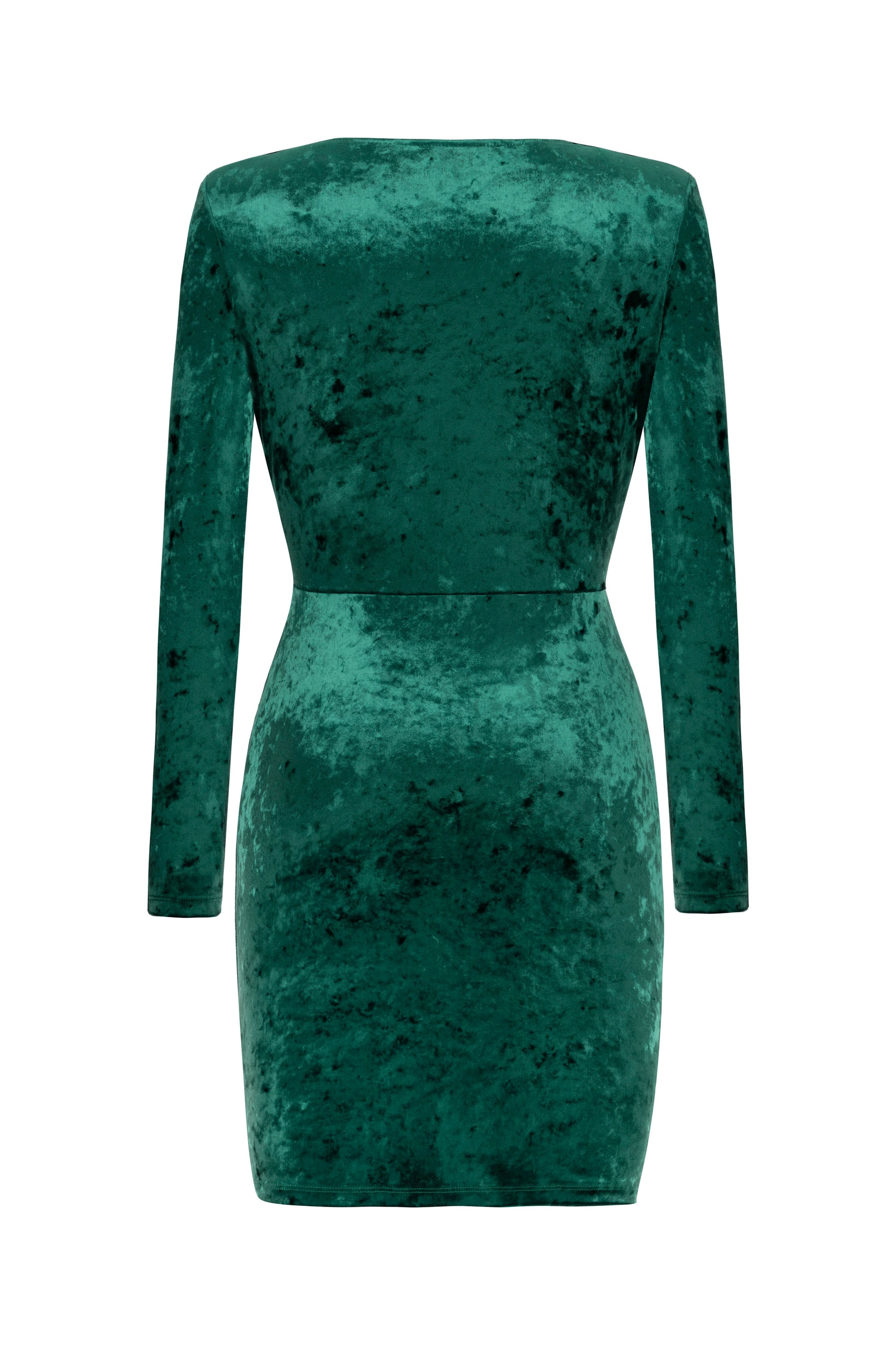 DRAPELİ KADİFE DOKULU MİNİ ELBİSE