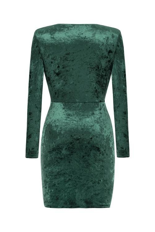  DRAPELİ KADİFE DOKULU MİNİ ELBİSE