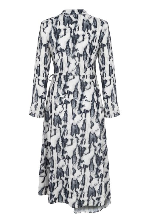  DESENLİ MİDİ ASİMETRİK ELBİSE