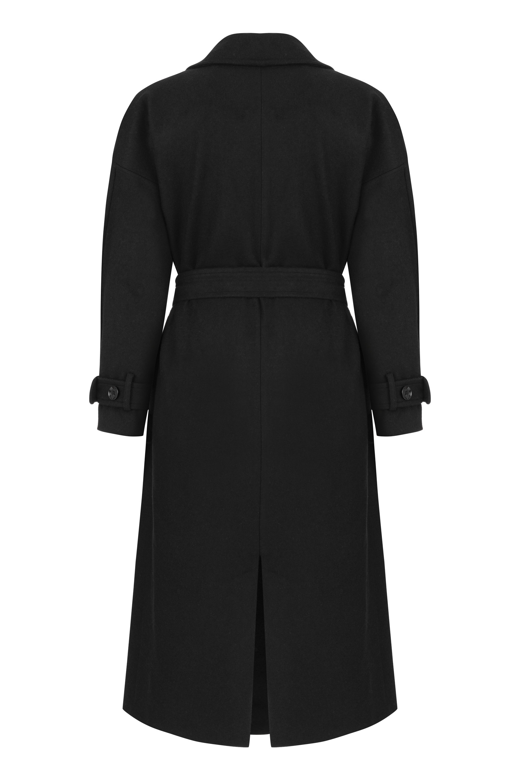 YÜN KARIŞIMLI KUŞAKLI KAŞE PALTO