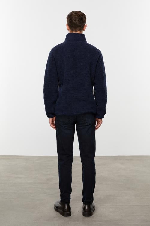  RENK BLOKLU FERMUARLI POLAR SWEATSHIRT