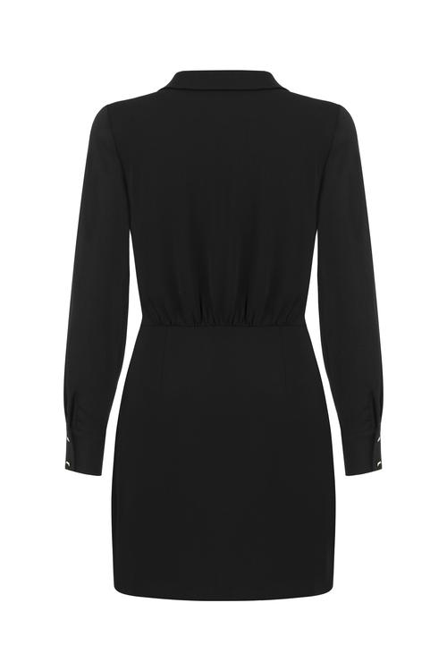  YAKA DETAYLI MİNİ GÖMLEK ELBİSE