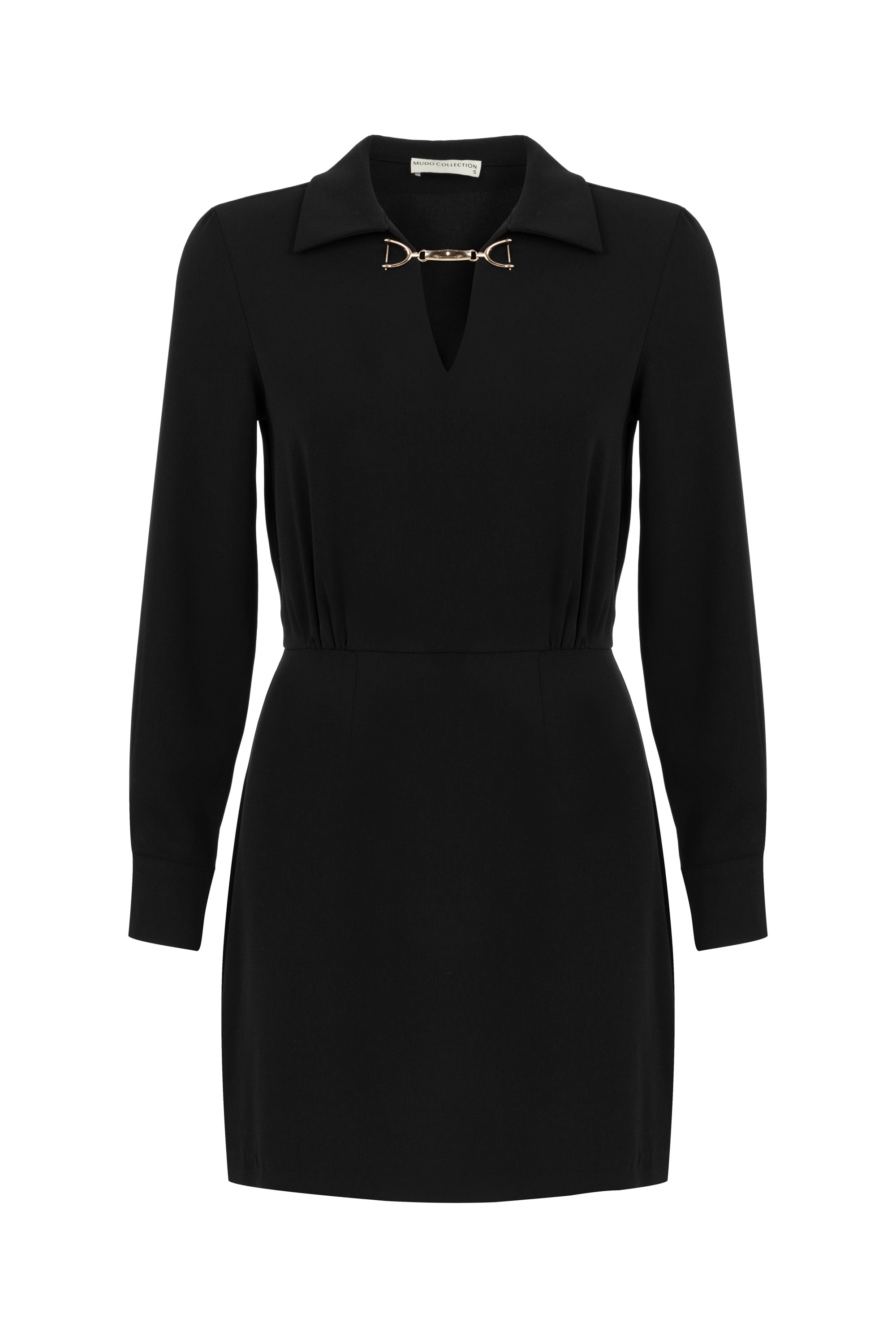 YAKA DETAYLI MİNİ GÖMLEK ELBİSE