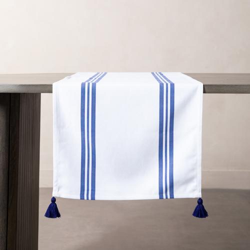  LINDA ÇİZGİLİ PÜSKÜLLÜ RUNNER LACİVERT 45X150