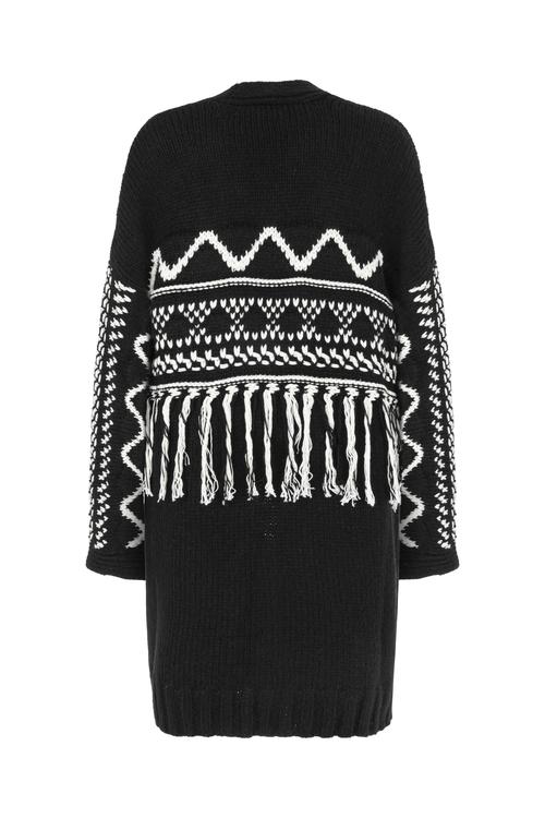  JAKARLI UZUN TRİKO CEKET