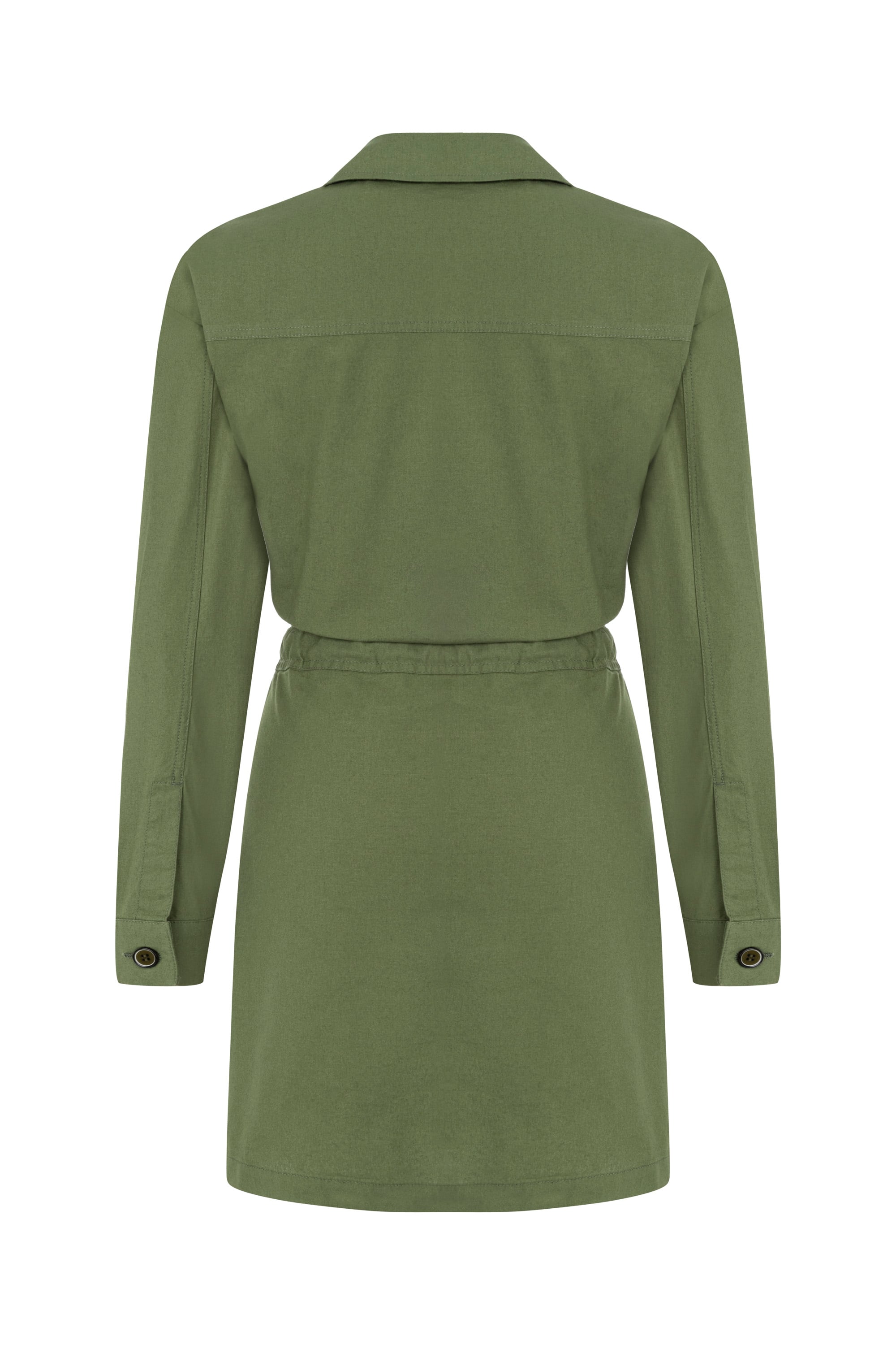 BAĞLAMA DETAYLI MİNİ GÖMLEK ELBİSE