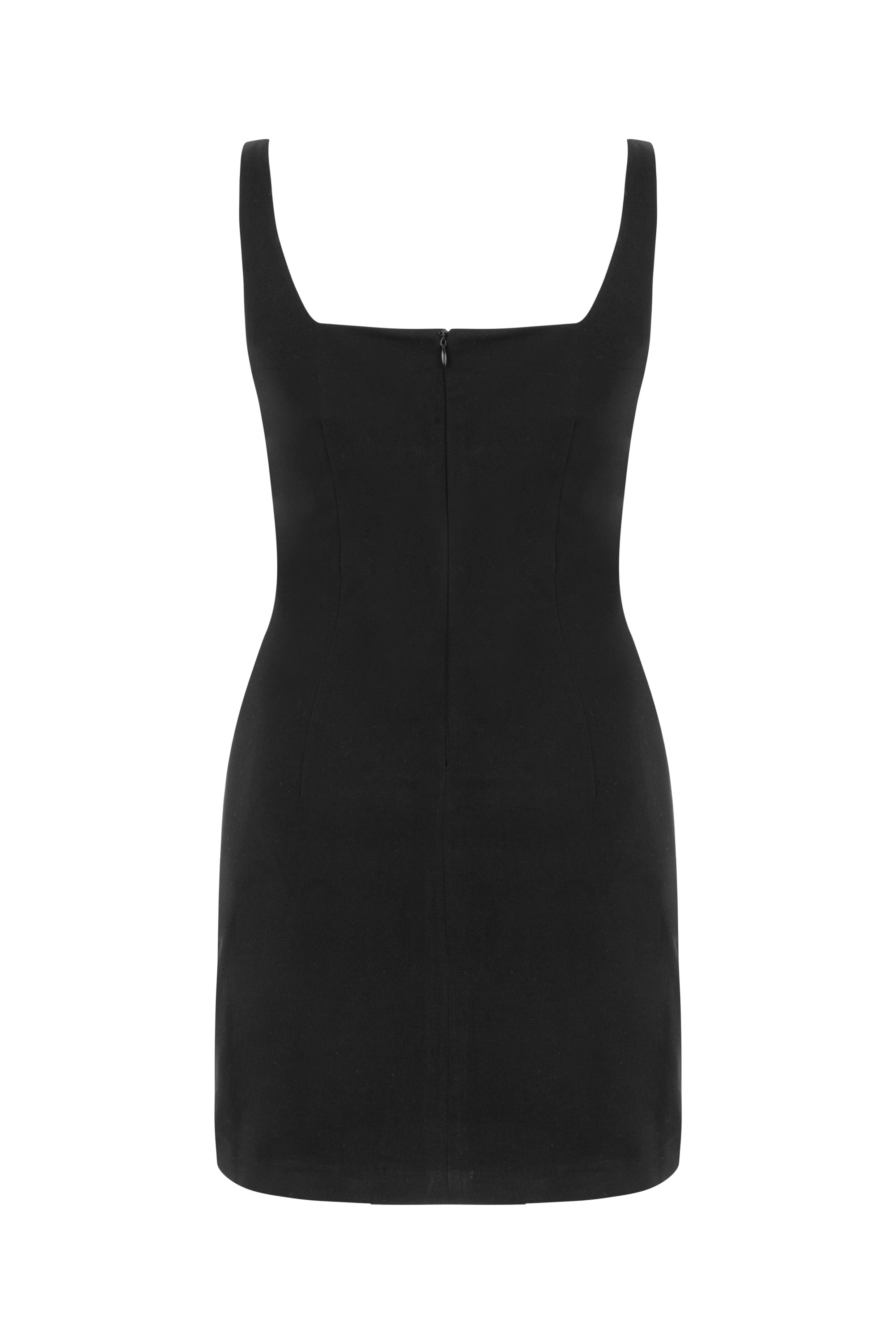 ZİNCİR DETAYLI MİNİ DAR ELBİSE