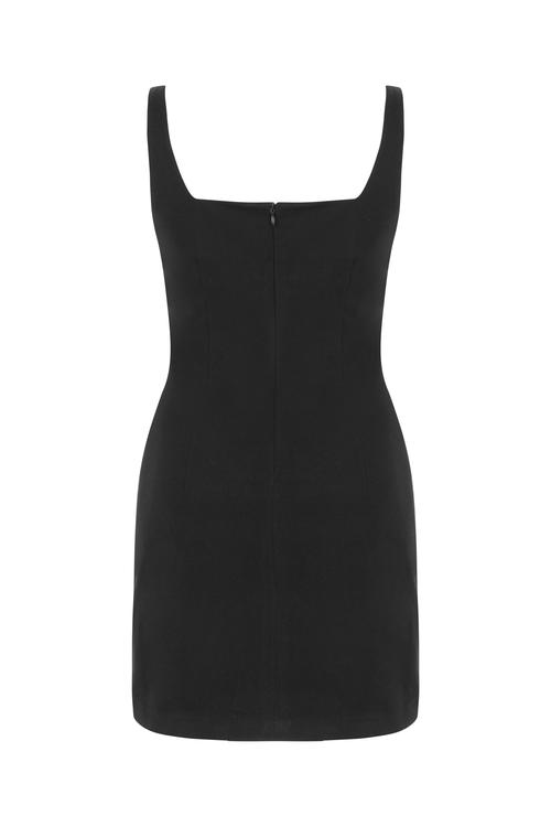  ZİNCİR DETAYLI MİNİ DAR ELBİSE